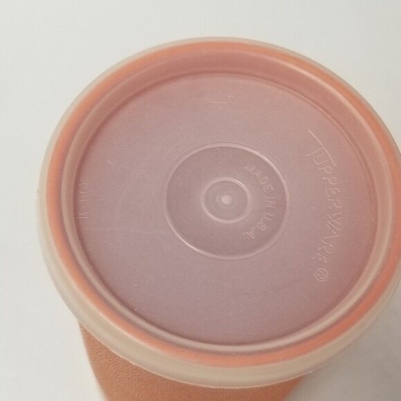 Vintage Tupperware Square Container 1516-4 Tumbler 1320 Lid 873-20 Orange Lot 5 - Picture 4 of 10
